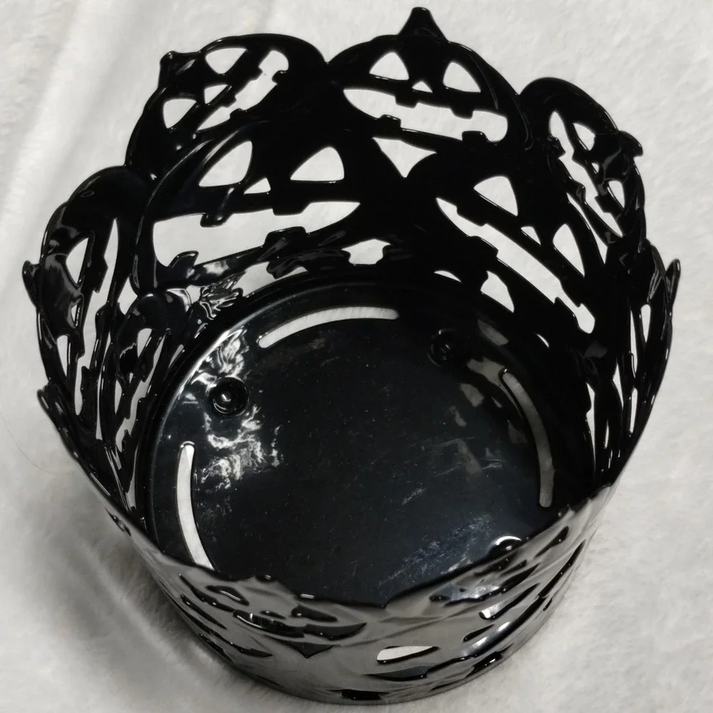 Yankee Candle Black Metal Jack Pumpkin Halloween‎ Candle Holder 4x4 Inches